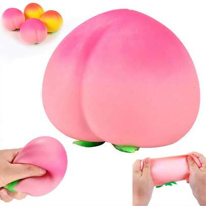 1pc Peach Shaped Stress Relief Toy - A Realistic Peach-Shaped Squeezy Ball That Can Be Squeezed. A Soft And Flexible Fidget Toy, Very Suitable As An Adult Stress Relief Gift, Daily Stress Relief Toy, Sensory Toy, Squeeze Toy, Desktop Bouncy Toy, And Party Game Toy. Suitable As A Gift Or Party Favor.
