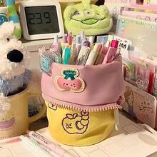 日式竖款翻盖铅笔袋，大容量铅笔盒，学生文具收纳管 - 多色 - 查看 4