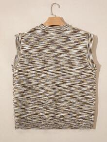 Acelitt Summer Women's Brown Western Horseshoe Pattern Casual Round Neck Sweater Vest - Multicolor - View 4