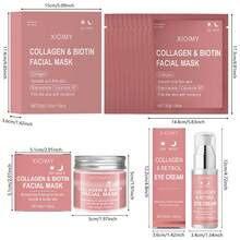 Xioimy 12件套胶原蛋白和生物素面部护理套装，包含10片面膜、眼霜和撕拉式面膜，富含胶原蛋白和生物素，令肌肤水润、光滑、透亮，日常护肤套装 - 數量 - 查看 9