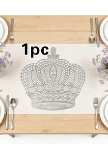 1/4/6pcs Faux Gold Crown PVC Placemats, Heat Insulation Non-Slip Table Mats For Hotel Restaurant Decoration, Suitable For Wedding Party, Christmas, Valentine's Day, Holiday Celebration, Picnic, Birthday Party - Multicolor - View 11
