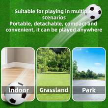 47cm Portable Plastic Football Goal, Indoor/Outdoor Sports Toy, Suitable For Children 3-12 Years Old And Adults Training, Full Body Exercise, Durable Plastic Design With Mini Football Net And Inflatable Ball, Easy Installation, Beach Game - White - View 10