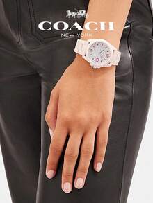 Coach GREYSON Series Women's Watch, Pink Case Pink Ceramic Strap - 粉色 - 查看 11