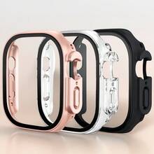 Bộ 3 ốp lưng tương thích với Apple Watch Series 11 10 9 8 7 6 5 4 Ultra 49mm/40mm/41mm/42mm/44mm/45mm/46mm, siêu mỏng, làm bằng nhựa PC cứng cáp, bảo vệ toàn diện, tích hợp miếng dán màn hình cường lực. - Nhiều màu - Xem 16
