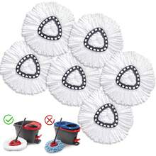 6 Pack Mop Heads Replacements, Mop Replace Refills, Easywring Spin Mop Heads Replacements, Easy-To-Replace, Microfiber, Washable, Easy Cleaning, White, Popular Mop Refills - 6 Count (Pack Of 1) - View 7