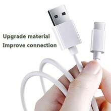 1-3 Paquete de Cable de Carga Rápida Tipo-C Minimalista Blanco, Diseño de Alta Calidad Unisex, Reforzado Anti-Rotura, Carga Rápida Sin Ventanas Emergentes, Compatible con IPhone 17/16/15, S25, Tablets - Blanco - Ver 5