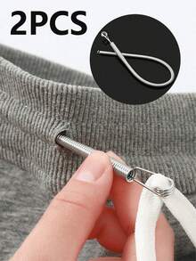 1pc Spring Pull Cord Replacement Tool | 2-In-1 Pants, Hoodie, Dress Elastic Band Inserter | Household Essential Tool Set Includes Waistband Pull Cord Tool, No Sewing DIY Assist Tool | Women Christmas Gift (Steel Spring, Bendable Guide Head) - Multicolor - View 12