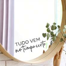 1pc [ Home Decor Sticker]"Everything Comes At The Right Time" Quote Decal - Perfect For Bathroom, Dressing/Makeup Mirror, Door, Window & Wall | Stickers Only - A - View 11