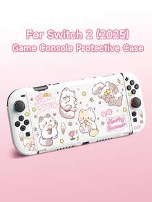 适用于 Switch 2 (2025)/Switch NS/Switch OLED 的可爱卡通猫图案兼容配件套装，包含游戏机保护壳/底座保护套/收纳袋，TPU 软壳材质，时尚实用，便携式支架，防震、防刮、防污，时尚浪漫礼物 - 查看 17