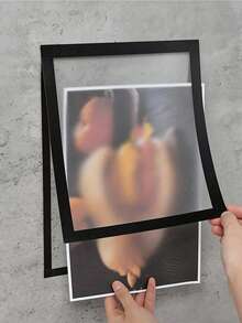 1/3/6pcs Modern Magnetic Wall-Mounted Photo Frames - Self-Adhesive Portable Plastic Frames To Display Photos And Documents, Vertical, Matte Black/White Surface, Document Clips | Minimalist Decor | Self-Adhesive Photo Frames, Magnetic Frames - A - View 5