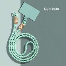 Cordón trenzado de 3 hebras para teléfono, correa de muñeca suave de 3 capas, cadena cruzada anti-pérdida, adecuada para uso diario, 6 opciones de color - Azul Cadete - Ver 3