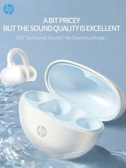  HP H10M Open Ear Wireless Earbuds Black, Bluetooth 5.4, IPX4 Waterproof, 30H Playtime, Built-In Mic, Lightweight Headset For Sports Office Students Gaming, Android Compatible