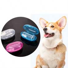 1 pieza Cepillo de dedo para limpieza de dientes de perro con caja de almacenamiento, universal para gatos y perros, herramienta de cuidado oral - Multicolor - Ver 9