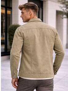 Men's Iron Button Twill Jacket - 卡其色 - 查看 2