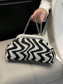 Túi xách cầm tay/đeo chéo/đeo trang điểm họa tiết da báo thời trang. - trắng - Xem 2