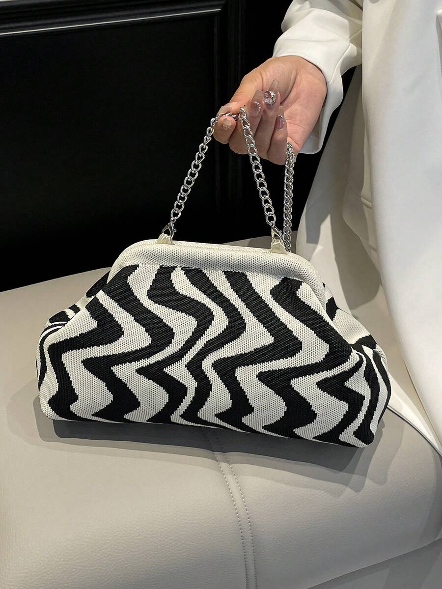 Túi xách cầm tay/đeo chéo/đeo trang điểm họa tiết da báo thời trang.