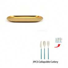 Oval Jewelry Tray, Made Of Gold Stainless Steel Material For Home Jewelry Display, Suitable As Back To School, Easter, Mother's Day Gift - Multicolor - View 6