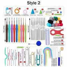 Kit de Ganchillo DIY con Hilo y Ganchos, Juego de Manualidades de Ganchillo Completo para Principiantes y Aficionados, Kit de Tejido para Proyectos Hechos a Mano, Kit de Iniciación al Ganchillo con Accesorios y Bolsa de Almacenamiento - A - Ver 3