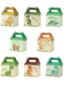 8 hộp quà hình khủng long kèm sticker hình động vật, 8 hộp kẹo giấy hình khủng long gầm gú, hộp quà giấy hình khủng long kỷ Jura dễ thương có tay cầm, thích hợp làm quà tặng cho tiệc mừng em bé chào đời, tiệc tiết lộ giới tính, tiệc sinh nhật, hộp đựng quà, đồ dùng cho tiệc sinh nhật lần thứ nhất. - Khủng long - Xem 2