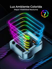 REMAX 45W Car Charger With RGB Lights, Bluetooth 5.3 & Auto Reconnect, USB-C & USB-A Dual-Port Fast Charging, Built-In Microphone For Hands-Free Calls, Bluetooth Music Streaming, For IPhone & Android, Car Accessories, Car Essentials, Car Stuff - Charger - View 5