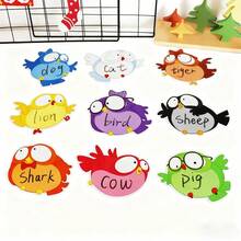 Quixorblex 10pcs Bird-Shaped Reusable Wipe-Clean Cards, Double-Sided Plastic Coated Writable Flashcards With Black Magnetic Marker, Waterproof & Erasable, Suitable For Classroom Activities, Home Schooling, Matching & Slap Word Games, Back To School Teacher Supplies - Multicolor - View 3