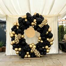 100Pcs Black Gold Balloon Graland Kit,Metallic Balloon And Gold Confetti Balloons For Wedding, Birthday,Graduation,Special Events Party Decoration. - Multicolor - View 4