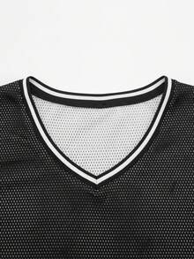 Camiseta casual de manga corta con cuello en V para hombre GRDR, color negro - Negro - Ver 3