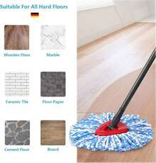 4 Pack Microfiber Spin Mop Heads, Easy Cleaning Mop Refills - Blue - 查看 6