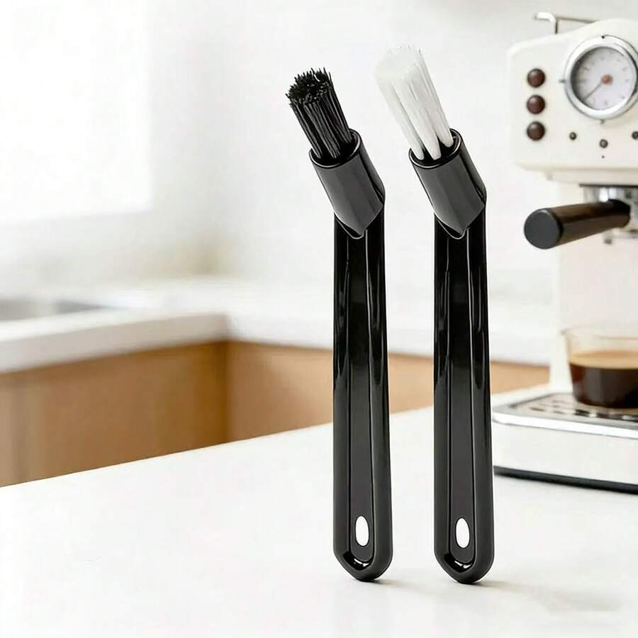 3pcs Coffee Machine Cleaning Brush, Coffee Grinder Cleaning Brush, Soft Bristle Brush, Suitable For Brew Head - Black - View 1