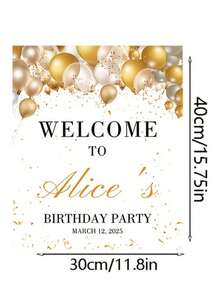 Custom Gold Balloon Wall Decor - Suitable For Decorative Welcome Sign, Can Be Vertically Hung With Rope, No Power Needed, Multi-Size Frameless Wall Decor For Party, Wedding, Birthday, Corporate Events - Multicolor - View 10