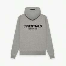 Fear Of God  Autumn Winter Hoodie 'Dark Oatmeal' Loose Drop Shoulder Hooded Women/Men Sweatshirt,Runs 1 Size Large , Vintage Flocking Craftsmanship Combined With Modern Men Breathable Technology, Warm Cotton Flocking - DARK OATMEA/HOODIE - 查看 1