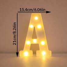 1件 21cm 家居裝飾 LED 發光字母燈，婚禮求婚生日派對裝飾字母數字燈，女孩房裝飾燈，室內裝飾 - 白色 - 查看 19