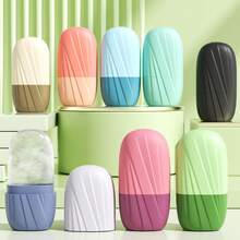 1pc Facial & Eye Ice Roller, Silicone Ice Mold For Face Massage & Icing, Face Roller With Leak-Proof Cover - Multicolor - View 1