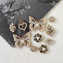 10pcs DIY Shoe Decoration Charms - Shiny Pearl Butterfly, Flower, Heart Decorative Buttons, Non-Metal Lightweight Material, Y2K Fashion Versatile Cute Unisex, Suitable For EVA Beach Shoes, Slippers, Detachable Shoe Decor, Holiday Gift - Multicolor - View 4