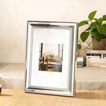 Double Layer Ridged Silver Plated Metal Photo Frame 6/7/8 Inch 3D Metal Border Luxury Tabletop Display Picture Frame - 1PC - View 2