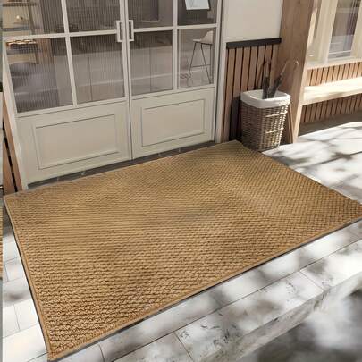 1件棕色菠萝图案环形地毯，门垫，加厚仿剑麻地毯，底部可水洗，结实耐用，走廊加厚地毯，装饰地毯，ins风地毯，淋浴垫，家居装饰用品，客厅地毯，卧室地毯，玄关地毯，厨房地毯，浴室地毯，书房地毯