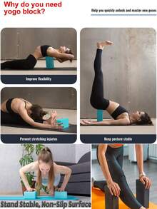 Yoga Blocks, Fitness Blocks, Exercise Fitness Bricks, Non-Slip For Pilates Stretching Inversion, Flexibility And Balance, Lightweight Non-Slip Surface Suitable For Yoga, Pilates And Meditation - Multicolor - View 8