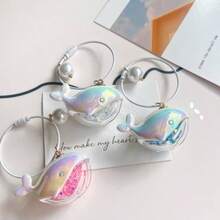 Whale Pendant Keychain, Bag Charm, Cartoon Resin Whale Fashionable Pendant, Couple Accessory Whale Keychain, Backpack Charm Keychain - Multicolor - View 1