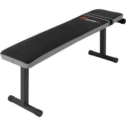 CENTURFIT Banco Plano de Entrenamiento Pesas Ajustable con Inclinación de 20 °   y 2 Posiciones Estable Ejercicio Multiposiciones Capacidad de Carga 300 kg Resistente y Pernos de  Color Negro