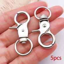 5/10个心形圆形星形钥匙扣夹银色金属心形登山扣钥匙圈DIY创意设计悬挂旋转龙虾爪扣触发弹簧钩用于珠宝制作 - 彩色 - 查看 17