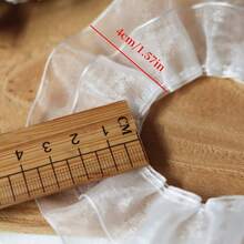 4cm de ancho Encaje de tul de doble capa, material de costura con volantes para cuello y puños - A - Ver 5