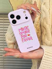 GIIPPA 1 Piece Pink & White Vertical Striped Design Phone 17 Pro Max Case, Suitable For Phone 16 Pro Max, 15 Pro Max, 14 Pro Max, Korean Stylish And Interesting Phone Case, Compatible With 11/12/13/14/15/16 Pro Max Plus, Elegant Design Suitable For Both Men And Women, Ideal Gift For Girlfriend On Christmas, Valentine's Day, Easter, Wedding Season And Birthday - Multicolor - View 5