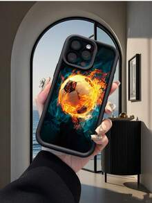 1个极简足球图案加厚防震保护手机壳，兼容/Galaxy/荣耀，时尚用户的时尚之选 - 黑色 - 查看 4