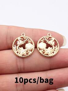 10pcs 23x20mm Ocean Life Seahorse Starfish Shell Coral Charms Pendant For DIY Jewelry Making Necklace Keychain Phone Chain Bracelet Making Accessories Handmade Craft Making Findings - Marine Life - View 13