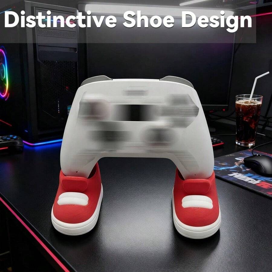 运动鞋造型游戏手柄支架，兼容大多数游戏手柄型号 | 防滑游戏桌面收纳架，游戏玩家的理想礼物 - 彩色 - 查看 1