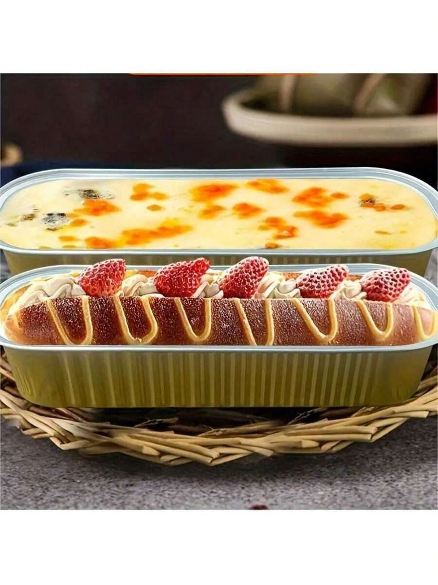 100 chiếc/gói Khuôn bánh mì mini dùng một lần có nắp, 192,8g (6,7oz), khuôn nướng bánh cupcake mini bằng nhôm, cốc nướng bánh muffin dùng một lần - Màu đen, Thích hợp cho tiệc tùng, đám cưới, lễ Phục sinh - Xem 1