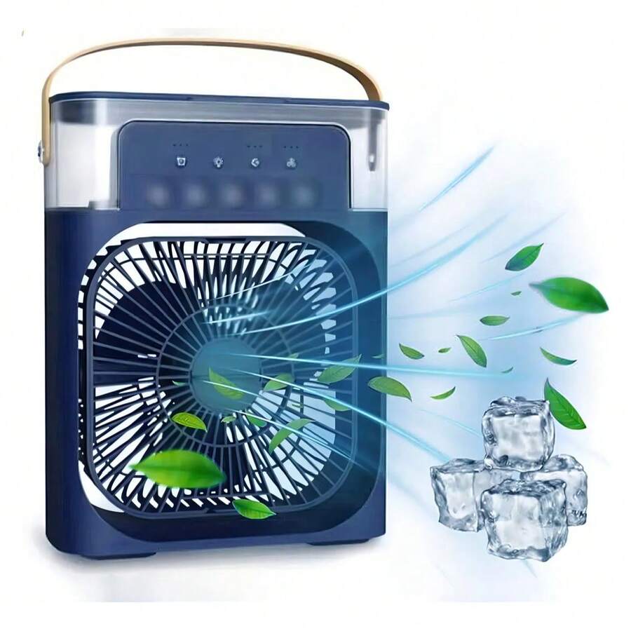 Portable Fan, Ideal For Offices, Bedrooms And Cars. - Blue - View 1