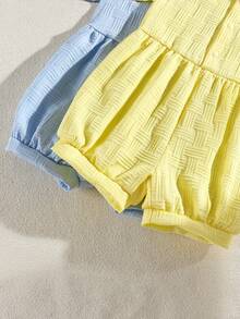 Bộ 2 món đồ mùa hè mới, chất liệu vải jacquard, họa tiết gấu dễ thương, cổ bẻ, tay ngắn, kiểu dáng thường ngày, thời trang. - Nhiều màu - Xem 8