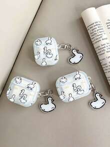1个白色鸭子造型耳机保护套+挂件，兼容苹果1/2/3/4、Pro 2蓝牙无线耳机保护套 - 彩色 - 查看 3