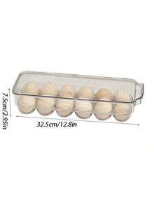 12-Grid Stackable Plastic Egg Storage Box/Food Container With Lid, Suitable For Home Kitchen - Multicolor - View 2
